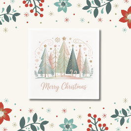 Guardanapo De Papel Árvores de Natal Pastel