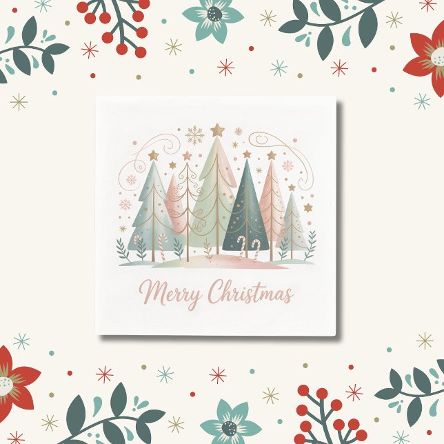 Guardanapo De Papel Árvores de Natal Pastel (Criador carregado)
