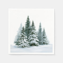 Guardanapo De Papel Árvores de Pinheiro no Inverno