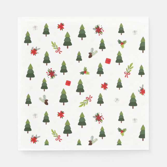 Guardanapo De Papel Árvores e Arcos de Natal (Frente)