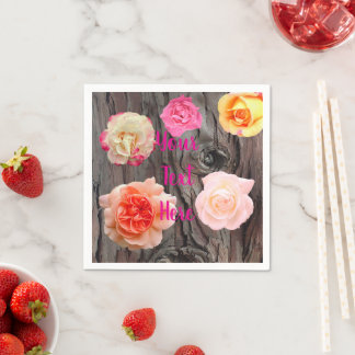 Guardanapo de papel árvores e rosas