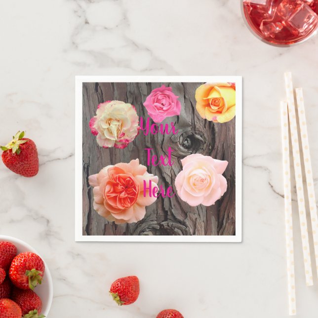 Guardanapo de papel árvores e rosas (Insitu)