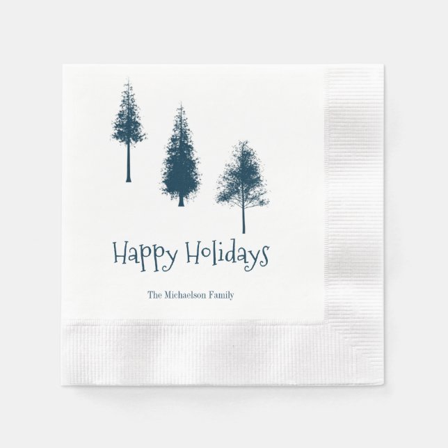 Guardanapo De Papel Árvores marinhos de inverno (Frente)