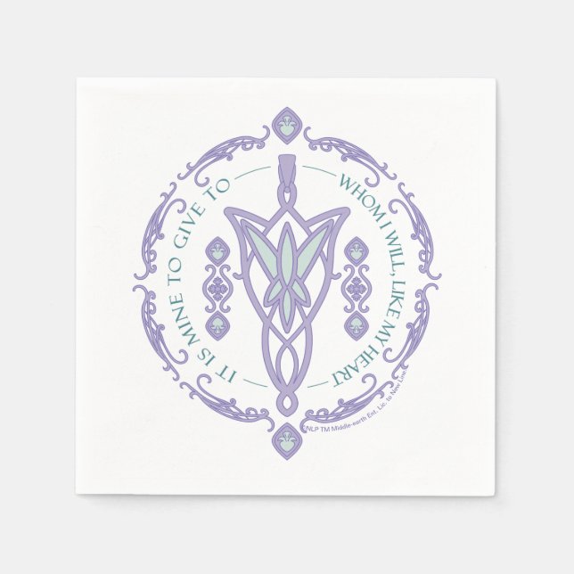 Guardanapo De Papel ARWEN™ Evenstar Gráfico de Citação (Frente)