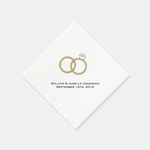 Guardanapo De Papel As alianças de casamento personalizaram os