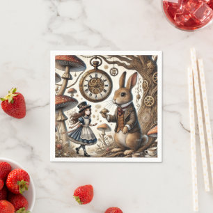 Guardanapo De Papel As aventuras de Alice no País das Maravilhas Coelh