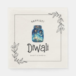 Guardanapo De Papel As estrelas de aquarela de Diwali mais felizes são