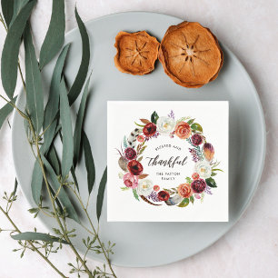 Guardanapo De Papel As flores de Boho do outono personalizaram a acç