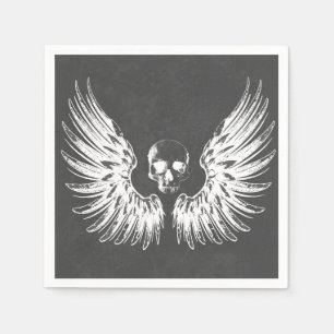 Guardanapo De Papel Asas de Anjo de Pedra Cinza e Branco Caveira