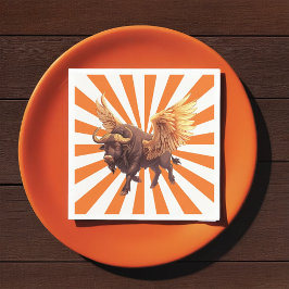 Guardanapo De Papel Asas de Buffalo com Starburst Laranja