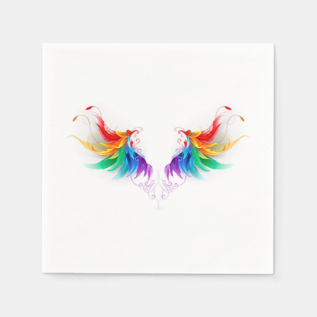 Guardanapo De Papel Asas Fluffy Rainbow (Frente)