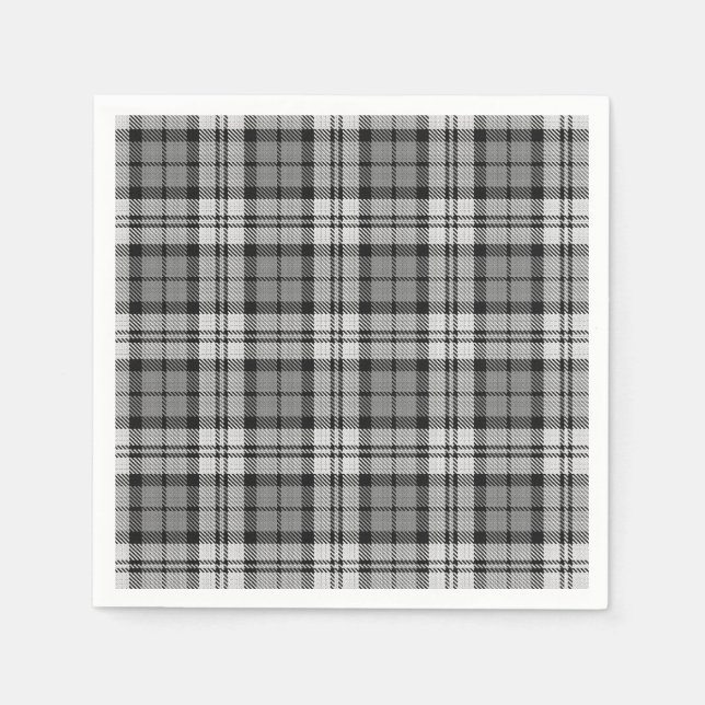 Guardanapo De Papel Ash Cinza Blackwatch Campbell Tartan Xadrez (Frente)