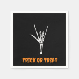 Guardanapo De Papel ASL Skeleton ILY - Truque ou Tratar!