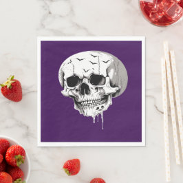 Guardanapo De Papel Assustador Crânio Derretendo de Halloween Com Imag