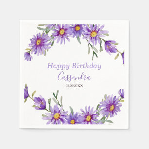 Guardanapo De Papel Aster Floral Violet Birthday