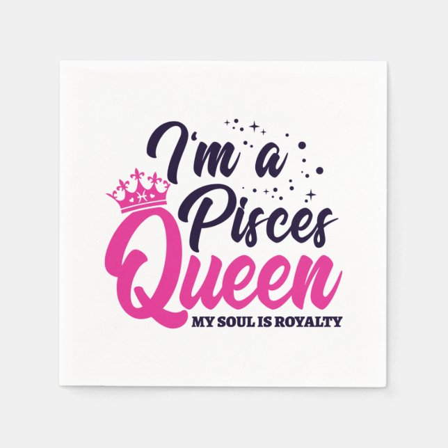 Guardanapo De Papel Astrologia Zodiac - Peixes de aniversário de março (Frente)