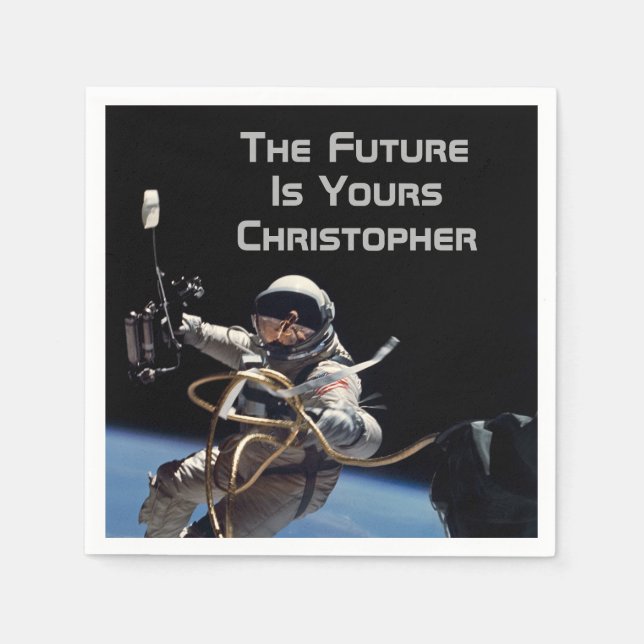 Guardanapo De Papel Astronauta de Passo do Espaço de Graduação Pessoal (Frente)