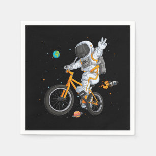 Guardanapo De Papel astronauta em traje espacial andando de bicicleta