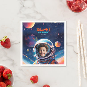 Guardanapo De Papel Astronauta Espaço Profundo Planetas Foto Aniversár