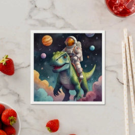 Guardanapo De Papel Astronauta no Dino no Espaço 