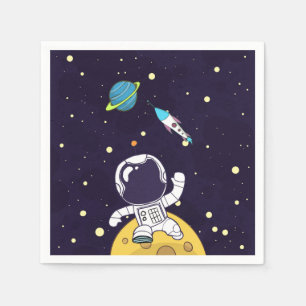 Guardanapo De Papel Astronauta que flutua no espaço