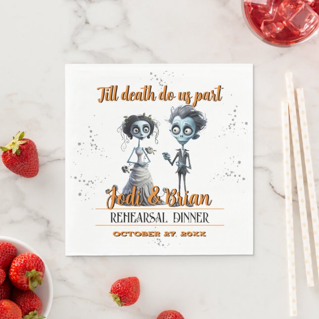 Guardanapo De Papel Até que a Morte nos Separe Casamento de Halloween (Insitu)