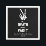 Guardanapo De Papel Até que a Morte nos Separe da Festa do Esqueleto d<br><div class="desc">Estes são guardanapos de papel preto Até que a Morte nos Separe da Festa da Despedida de Solteira com Esqueleto Sombrio Gótico!</div>