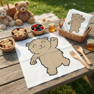 Guardanapo De Papel Ativando um Urso Sorridente Adorável