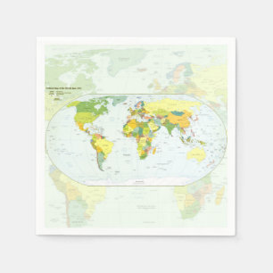 Guardanapo De Papel Atlas do Mundo do Mapa
