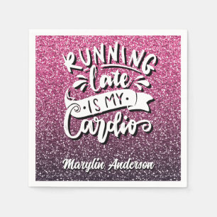 GUARDANAPO DE PAPEL ATRASO É MINHA TIPOGRAFIA DE CARDIO GLITTER