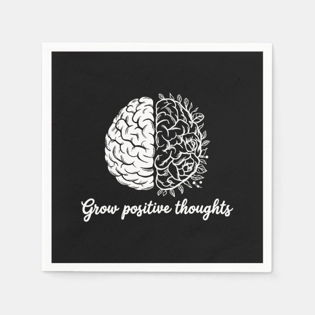 Guardanapo De Papel Aumente os pensamentos positivos - Inspiração (Frente)