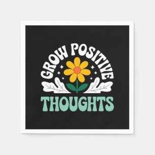 Guardanapo De Papel Aumente os pensamentos positivos - Inspiração Flor
