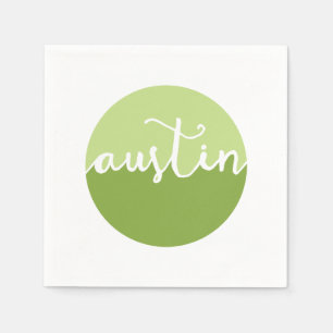 Guardanapo De Papel Austin, círculo verde de Texas Ombre