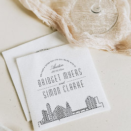 Guardanapo De Papel Austin Deco Skyline | Evento de Casamento Napkins