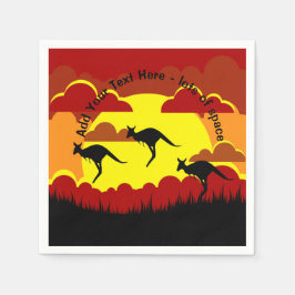 Guardanapo De Papel Austrália Kangaroo Red Black Yellow Servier