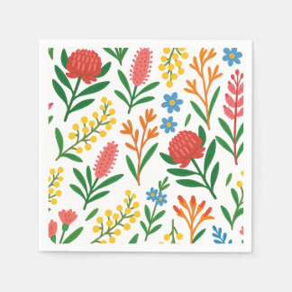 Guardanapo De Papel Australian Wildflower Colorful Paper Napkin