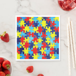 Guardanapo De Papel Autismo Awareness Quebra-cabeça por Shirley Taylo