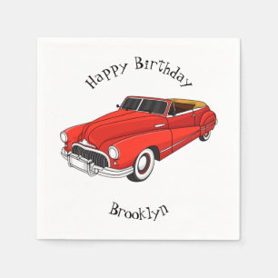 Guardanapo De Papel Automóvel clássico vermelho 1948