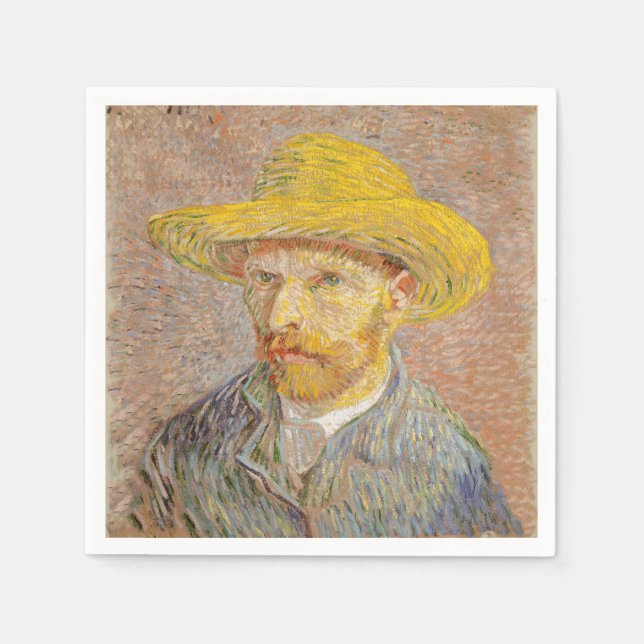 Guardanapo De Papel Autorretrato impressionista de Vincent Van Gogh (Frente)