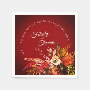 Guardanapo De Papel Autumn Botanical Russet Feliz Depois Do Casamento