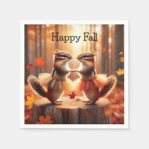 Guardanapo De Papel Autumn Chipmunks Dancing