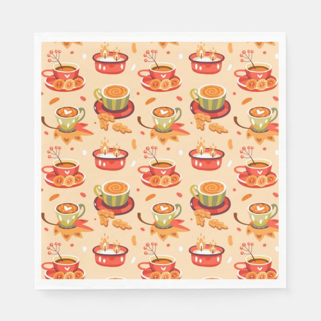 Guardanapo De Papel Autumn Cozy Pumpkin Spice Napkins (Frente)