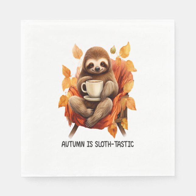 Guardanapo De Papel Autumn é Sloth Tastic (Frente)