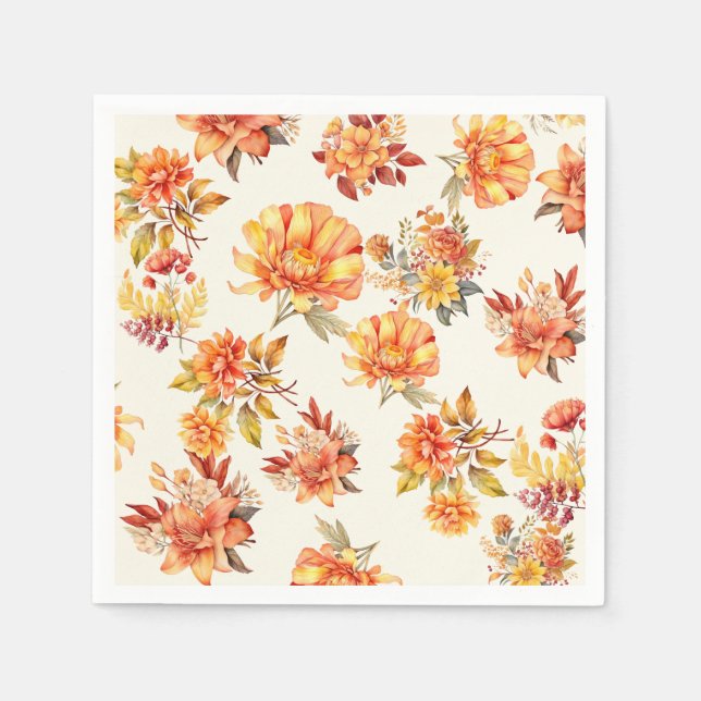 Guardanapo De Papel Autumn Floral Elegante (Frente)
