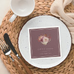 Guardanapo De Papel Autumn Floral Teacup Love Está Criando Chá de pane<br><div class="desc">Apaixonem-se por este design romântico para chás de chá de panela de outono. Elegante design apresenta um fundo de burlôncio quente,  formado por um buquê de flores de aquarela aninhadas em uma equipe. "O amor é a criação" aparece debaixo das cinzas,  junto com o seu texto personalizado.</div>