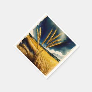Guardanapo De Papel Autumn Harvest Prairie Dourado Paper Napkin
