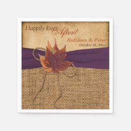 Guardanapo De Papel Autumn Leaves, FAUX Burlap Wedkins