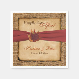 Guardanapo De Papel Autumn Leaves, FAUX Burlap Wedkins 3