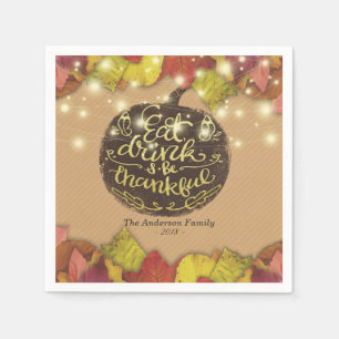 Guardanapo De Papel Autumn Maple Deixa Pumpkins Janto de Ação de Graça