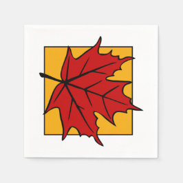 Guardanapo De Papel Autumn Maple Leaf Red